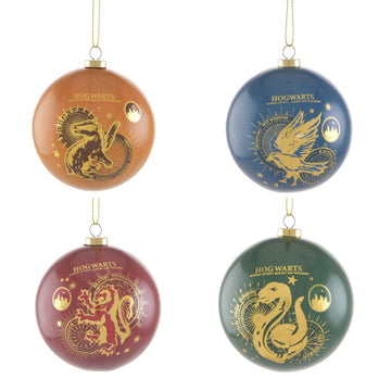 Set de 4 boules de Noël - Maisons de Poudlard - La Muchette
