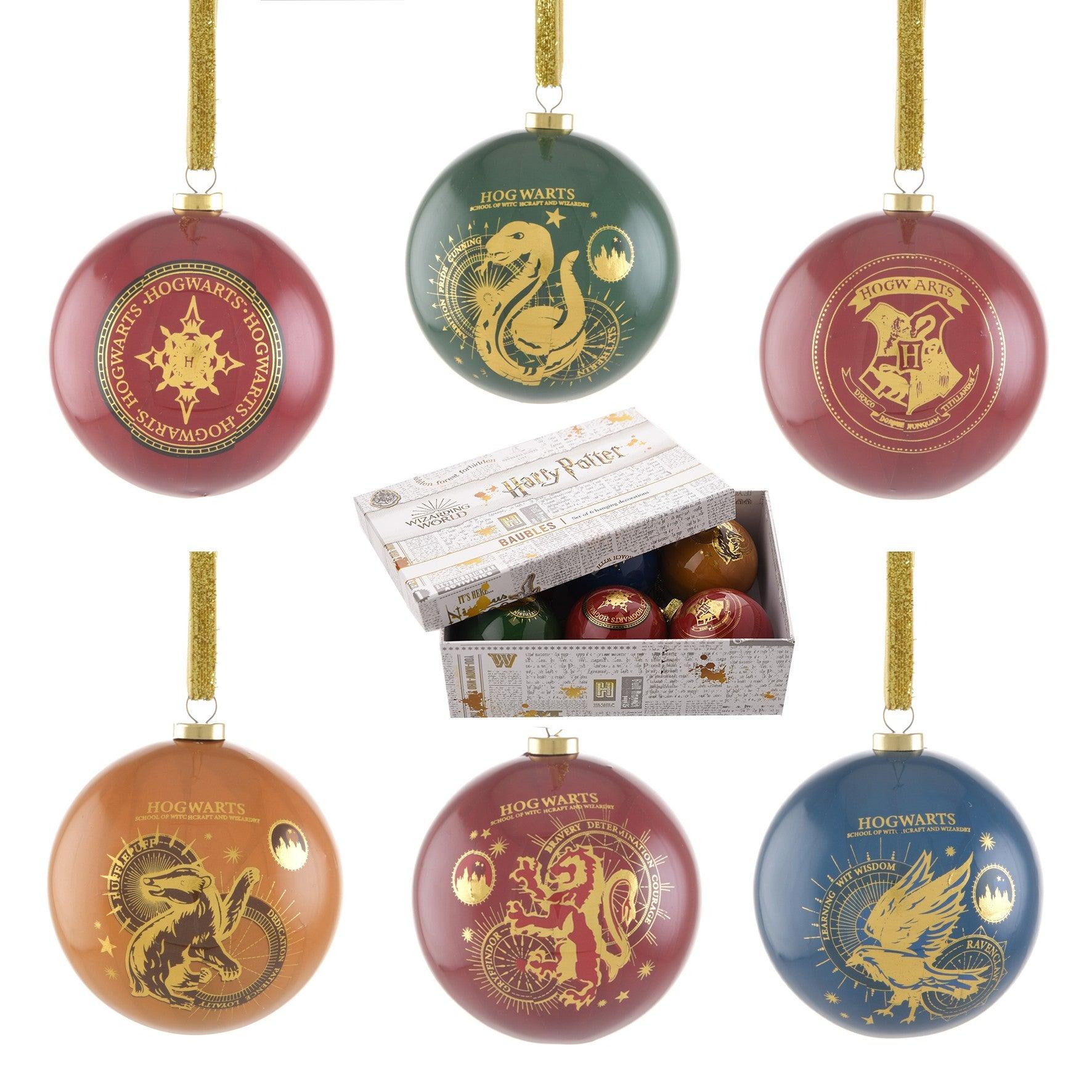 Set de 6 boules de Noël - Maisons de Poudlard - La Muchette