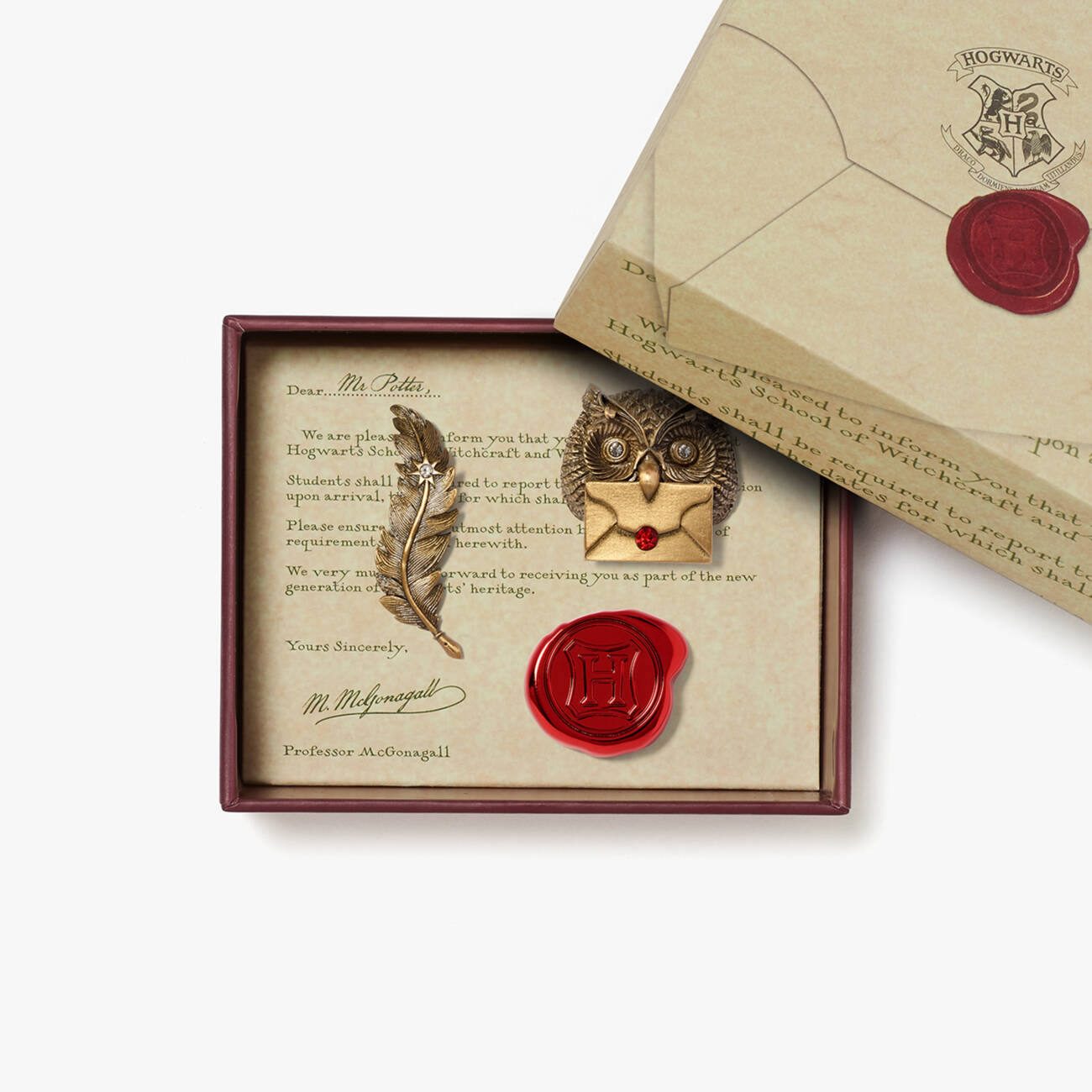 Set 3 pin’s lettre d'acceptation Poudlard – 25 ans de magie
