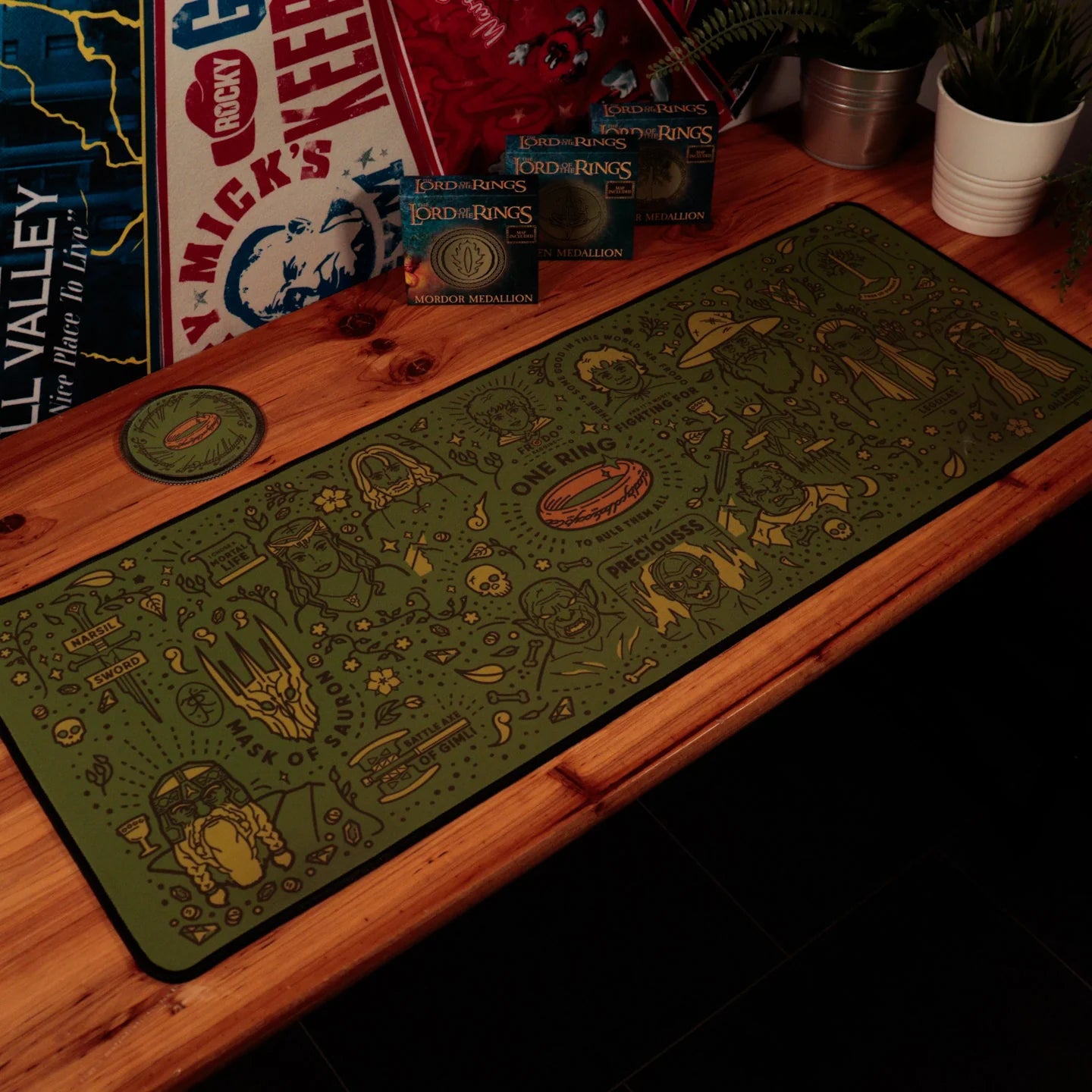 Set tapis de bureau et sous-verre Seigneur des Anneaux