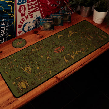 Set tapis de bureau et sous-verre Seigneur des Anneaux