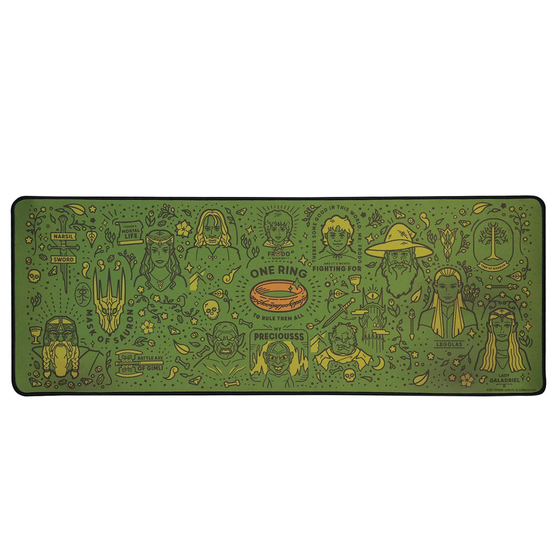 Set tapis de bureau et sous-verre Seigneur des Anneaux