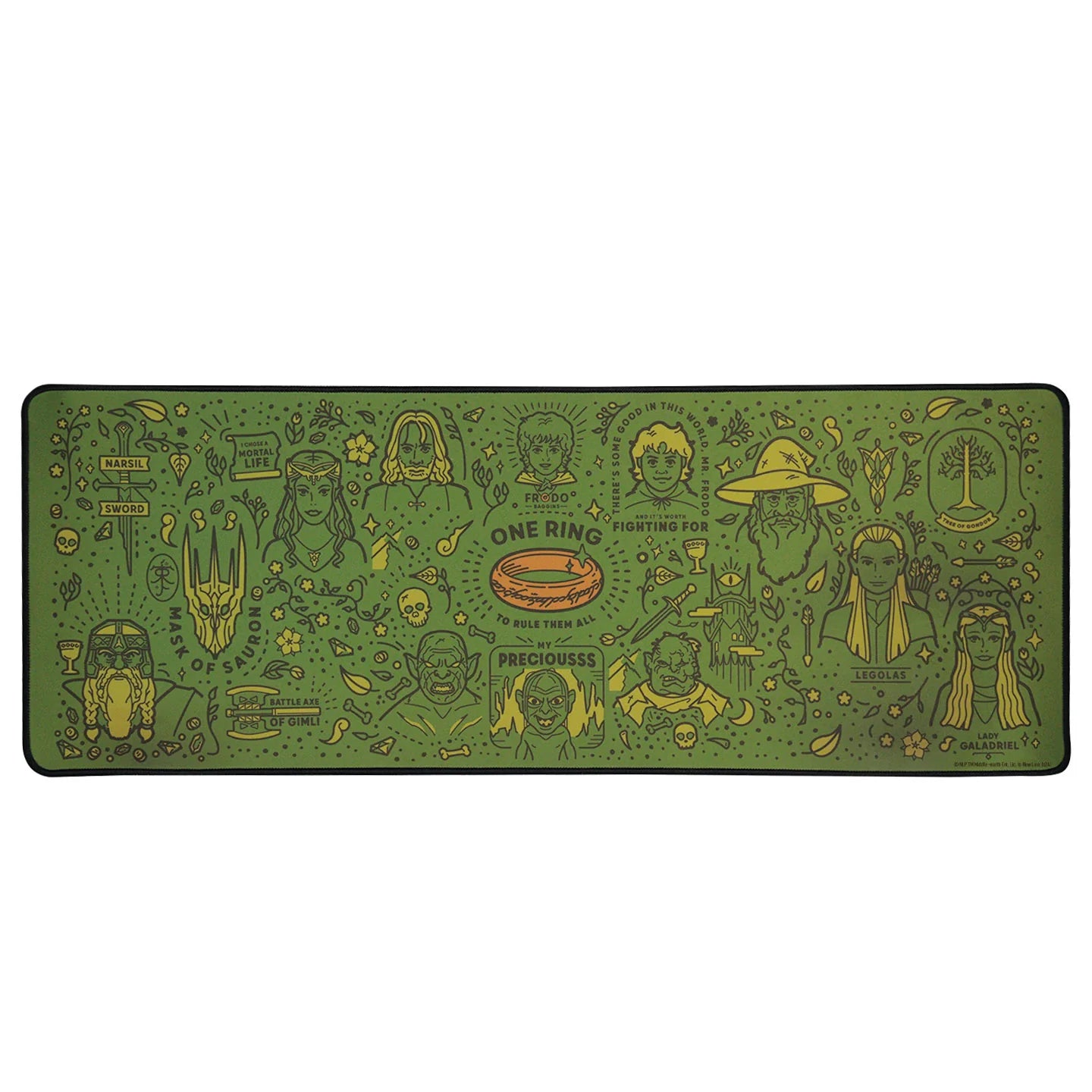 Set tapis de bureau et sous-verre Seigneur des Anneaux