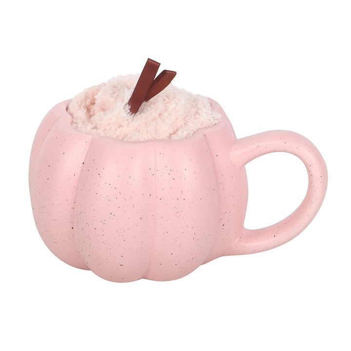 Set tasse et chaussettes Citrouille rose - La Muchette