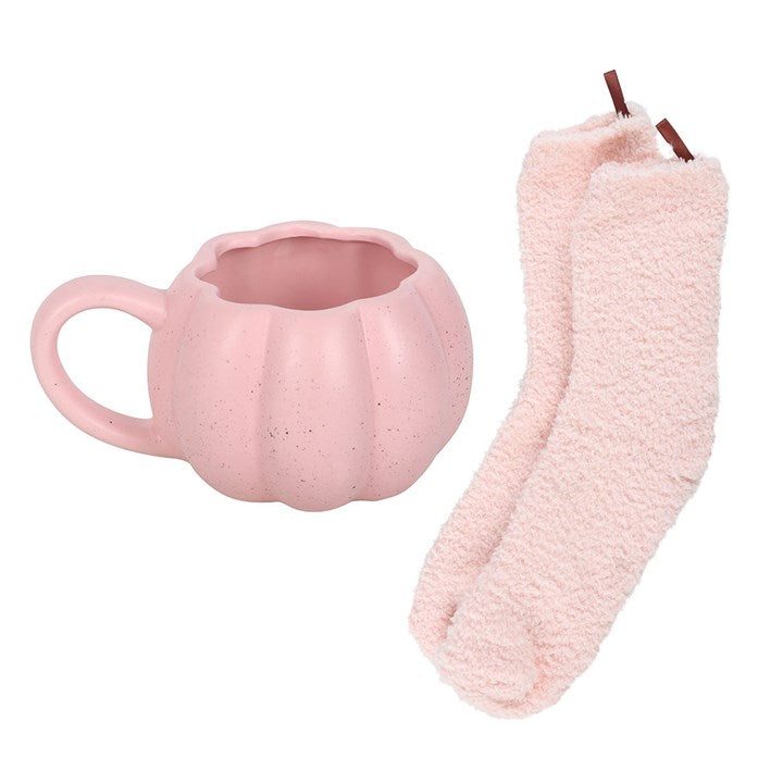 Set tasse et chaussettes Citrouille rose - La Muchette