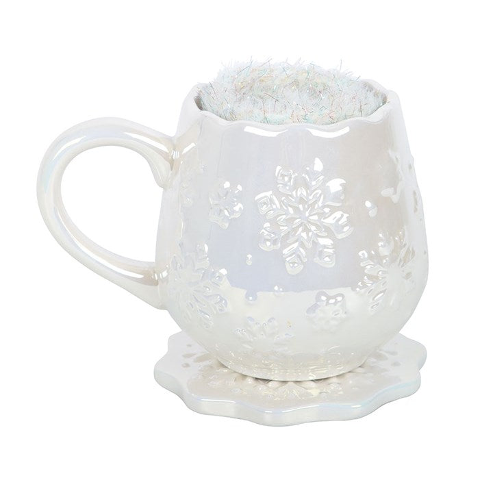 Set Mug Flocon avec chaussettes et soucoupe