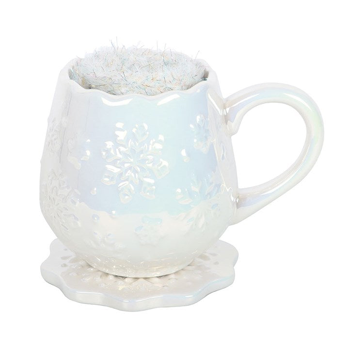 Set Mug Flocon avec chaussettes et soucoupe