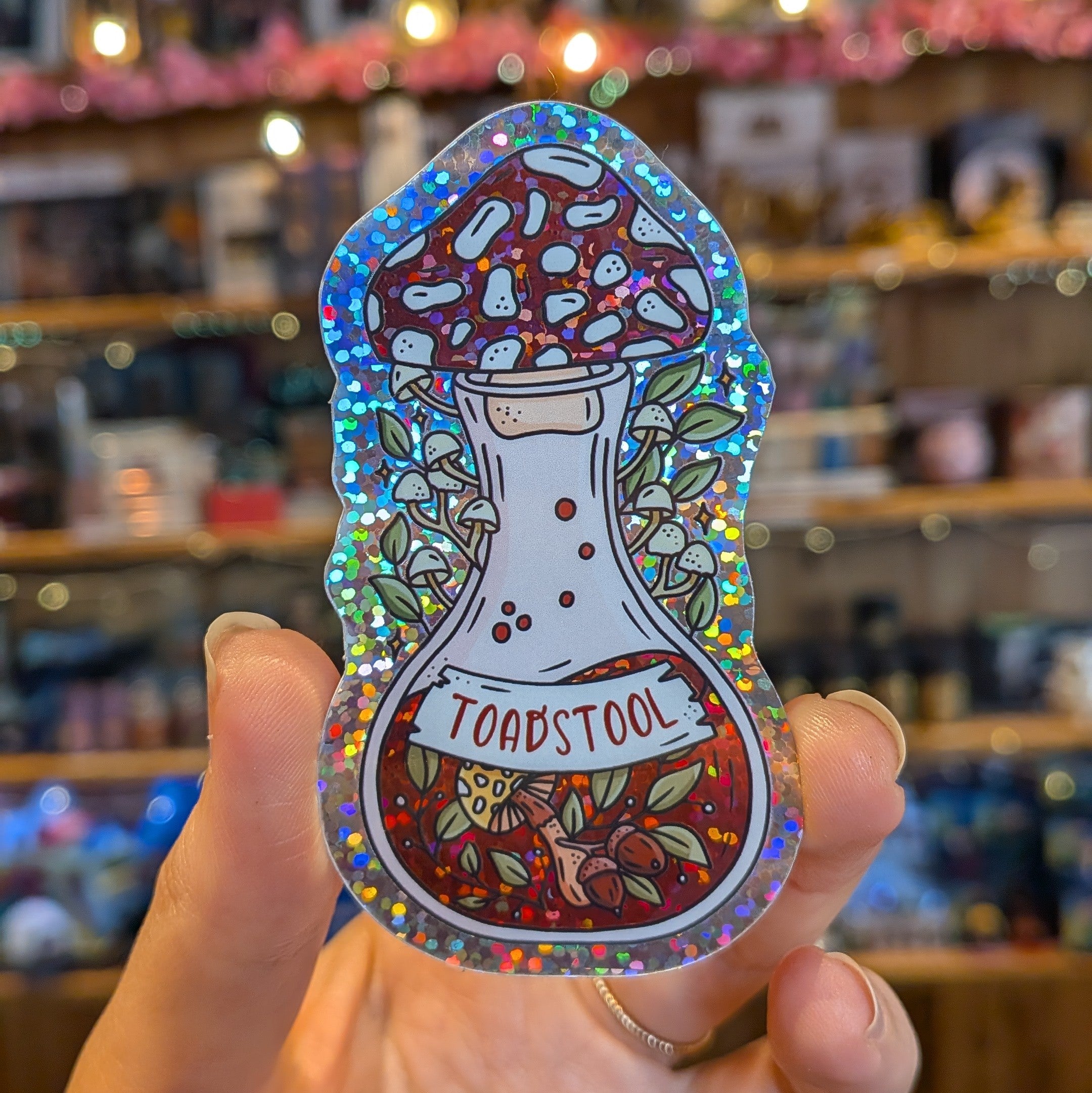 Sticker scintillant - Potion magique Champignon - La Muchette