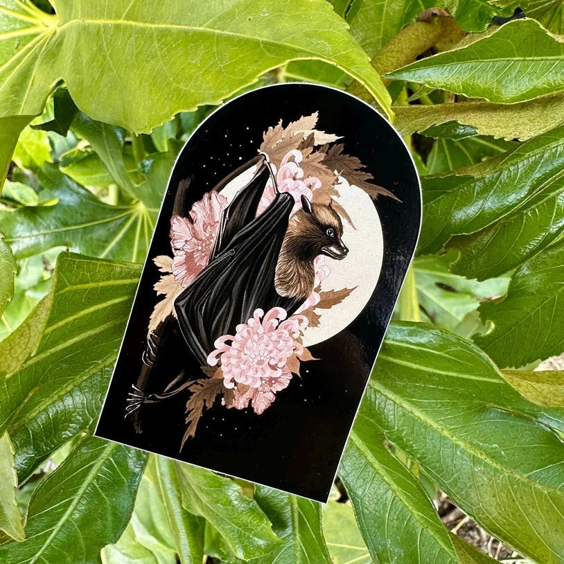 Sticker Chauve-souris et pivoines