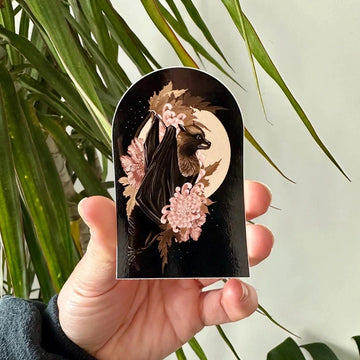 Sticker Chauve-souris et pivoines