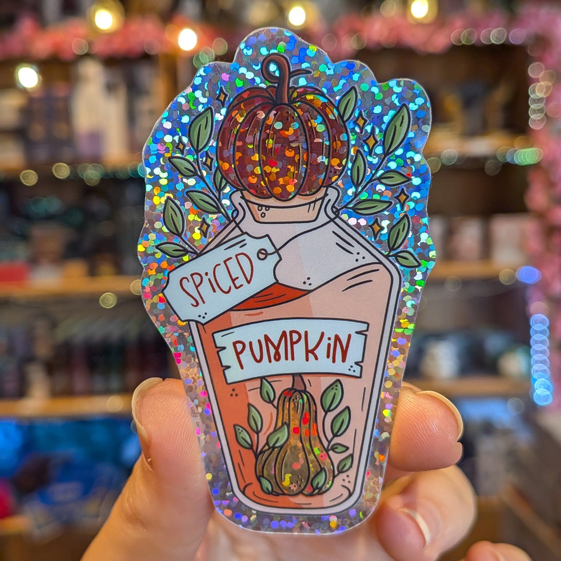 Sticker scintillant - Potion magique Citrouille - La Muchette