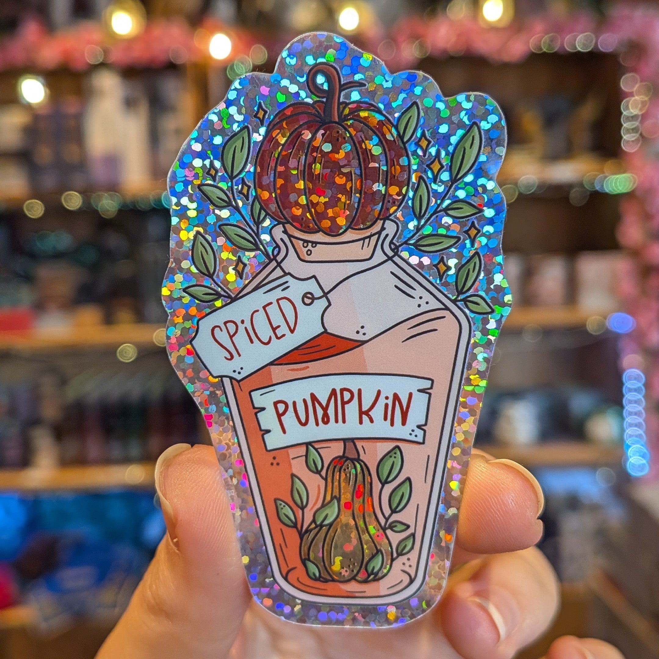Sticker scintillant - Potion magique Citrouille - La Muchette