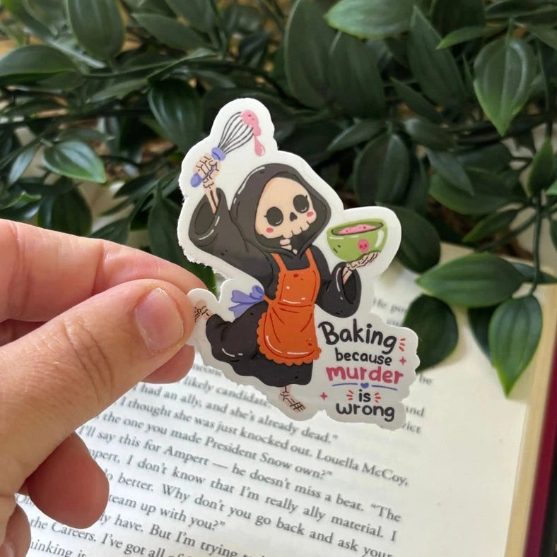 Sticker "Cuisiner parce que le meurtre, c'est mal " - La Muchette