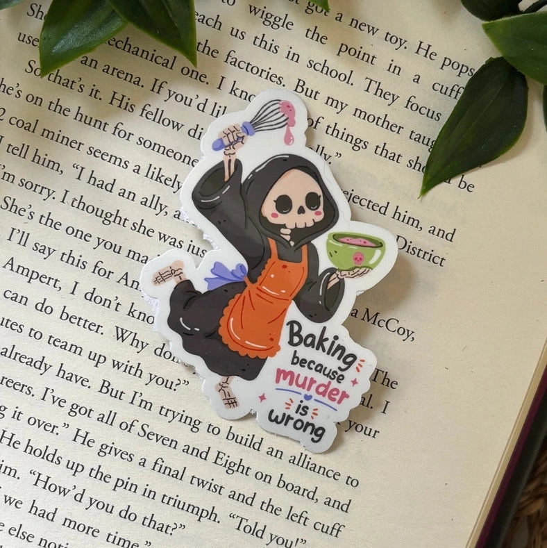 Sticker "Cuisiner parce que le meurtre, c'est mal " - La Muchette