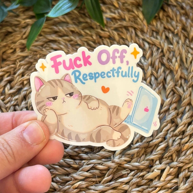 Sticker « Va te faire foutre, respectueusement » - La Muchette
