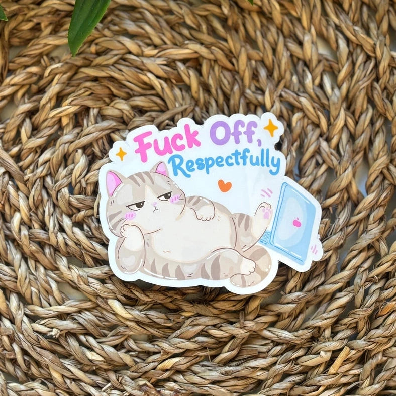 Sticker « Va te faire foutre, respectueusement » - La Muchette