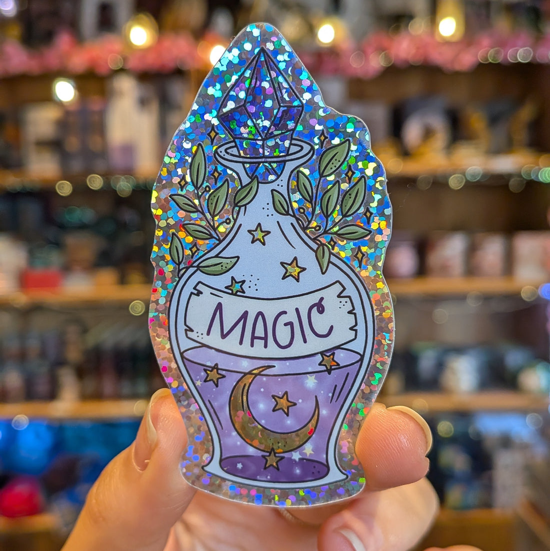 Sticker scintillant - Potion magique Violette - La Muchette