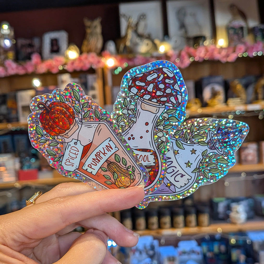 Sticker scintillant - Potion magique Citrouille - La Muchette