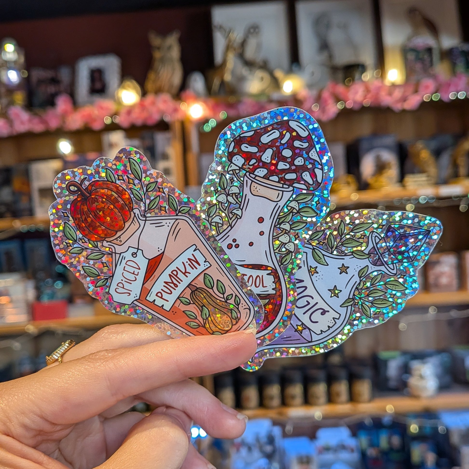Sticker scintillant - Potion magique Violette - La Muchette