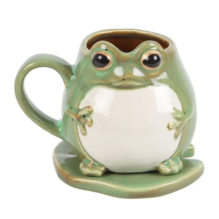 Tasse grenouille et soucoupe nénuphar