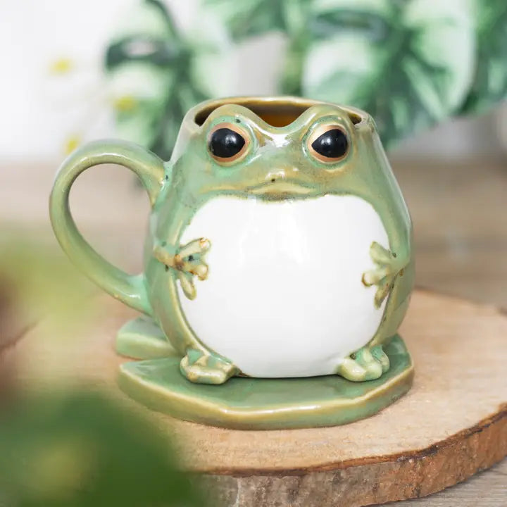 Tasse grenouille et soucoupe nénuphar