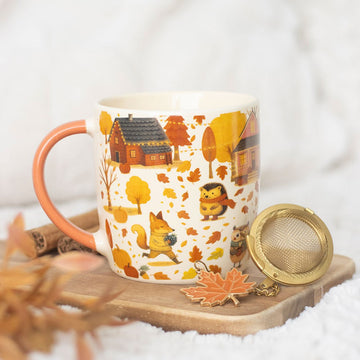 Set tasse et infuseur à thé - Animaux d'Automne Cosy
