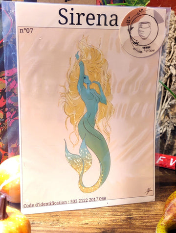 Terre et Coton - Affiche A5 Sirena Blonde - La Muchette