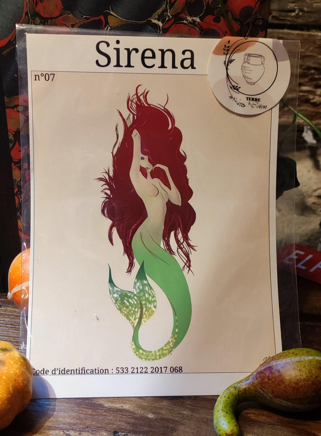 Terre et Coton - Affiche A5 Sirena Rouge - La Muchette