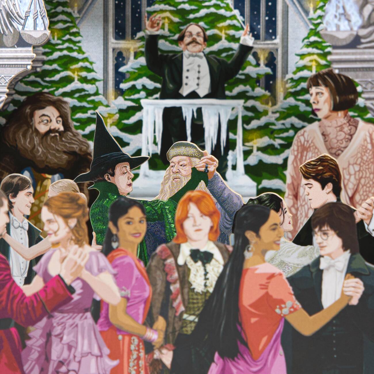 Carte 3D de Noël - Valse des champions au Yule Ball - La Muchette