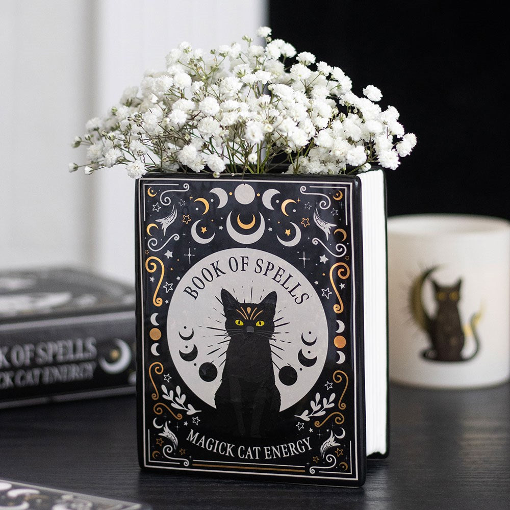 Vase Livre Chat Noir "Book of Spells"