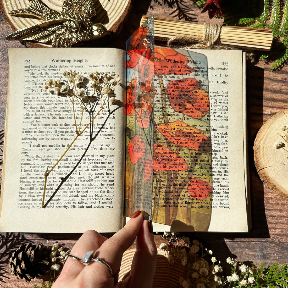 Marque-page Vitrail - Coquelicots