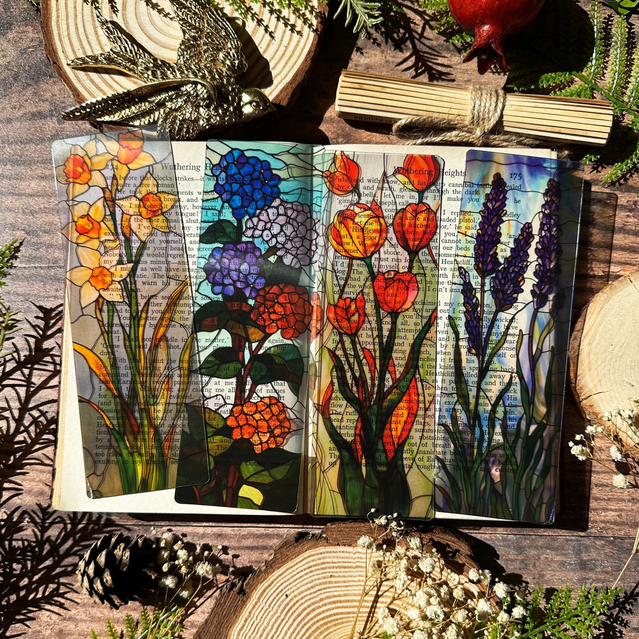 Marque-page Vitrail - Coquelicots