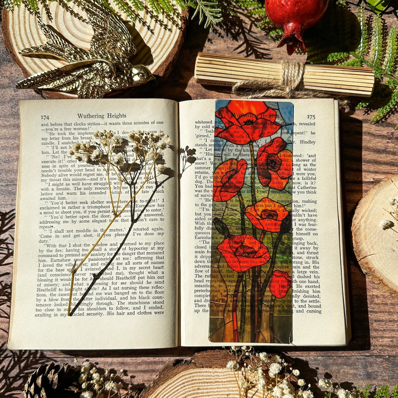 Marque-page Vitrail - Coquelicots