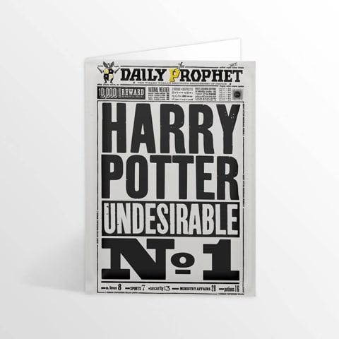Carte de voeux - Daily Prophet - Harry Potter Undesirable No-1 - La Muchette