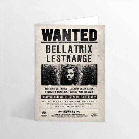 Carte de voeux lenticulaire Bellatrix Lestrange Wanted - La Muchette