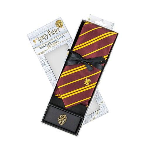 Cravate Deluxe Gryffondor avec pin's - La Muchette