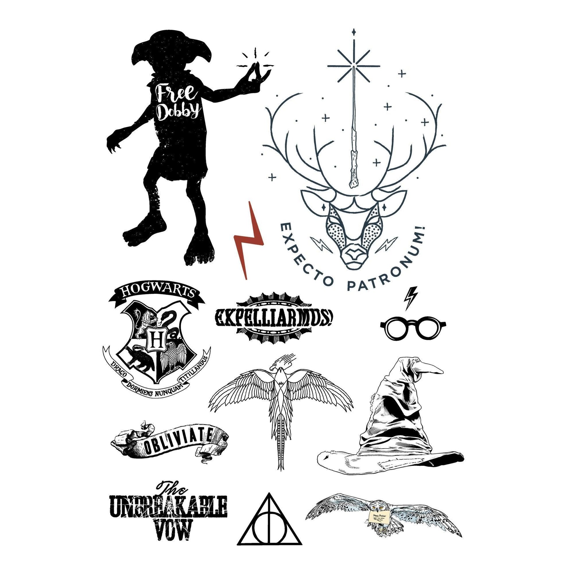 Pack de 35 tatouages temporaires - Harry Potter - La Muchette